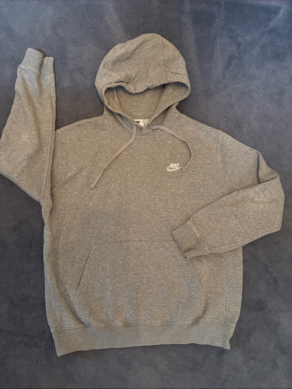 Nike Gray Pullover Hoodie with Small Chest Logo